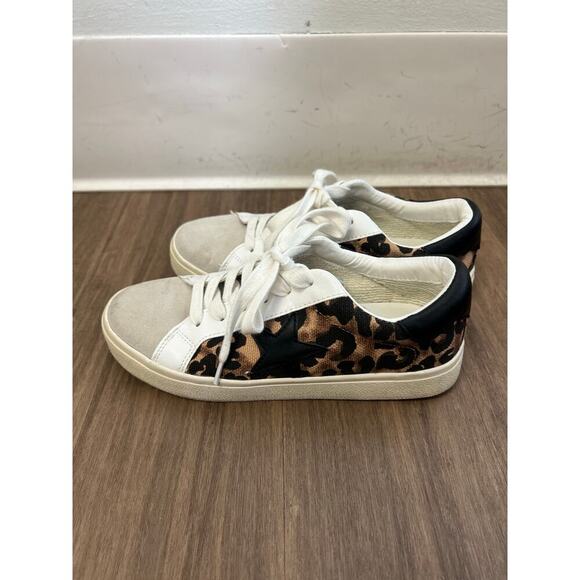 Steve Madden Multi Media Cheetah/Gray Tennis Shoes Sz 6 - Picture 2 of 5